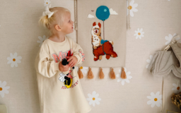 Текстильный постер Лама для декора детской комнаты