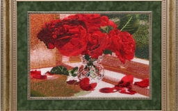 Картина вышитая шелком Чарующая романтика роз